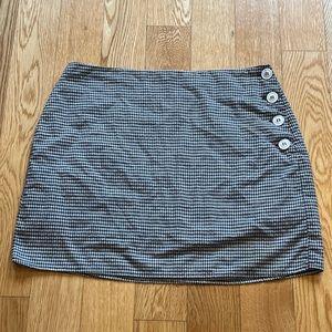 Urban Outfitters side button mini skirt in blue and white plaid (large)